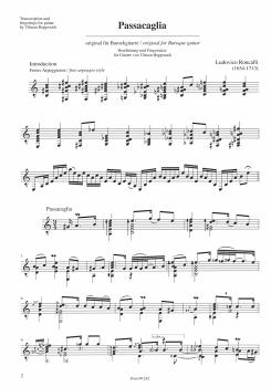 Preview: Roncalli, Ludovico und Couperin, Louis: Zwei Passacaglien für Gitarre solo, Noten Beispiel