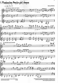 Preview: Rothen, Roman: Gruseliges für 3 Gitarren, Noten für Gitarrentrio oder Gitarrenensemble, Beispiel