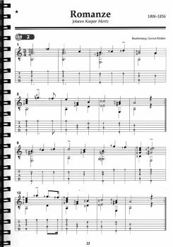 Preview: Das Romantische Gitarrenbuch, herausgegeben von David Ryder, Noten und Tabulatur, 35 Stücke für Gitarre aus verschiedenen Jahrhunderten, Beispiel