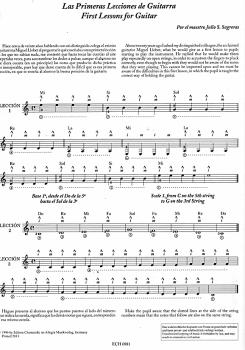 Preview: Sagreras, Julio: Guitar Lessons 1-3- Las Primeras, Segundas y Terceras Leciones, Gitarrenschule Band 1 bis 3 Beispiel