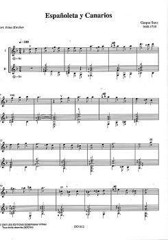 Preview: Sanz, Gaspar: Espanoletta y Canarios für Gitarrenduo, Noten Beispiel