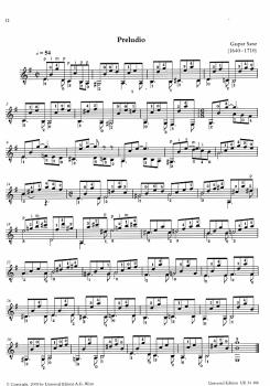Preview: Sanz, Gaspar: Preludio - Fuga- Jacaras - Pavanas - Canarios, neue Karl Scheit Edition, Gitarre solo Noten Beispiel