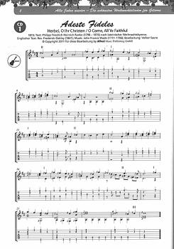 Preview: Saure, Volker: Alle Jahre wieder, Die schönsten Weihnachtslieder für Gitarre, Noten und Tabulatur, Liederbuch Beispiel