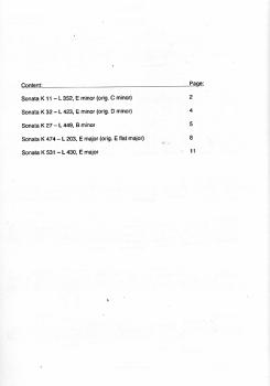 Preview: Scarlatti, Domenico: Five Sonatas, K11 K32, K27, K474, K531, Bearb. Manuel Barrueco, Gitarre solo, Noten Inhalt