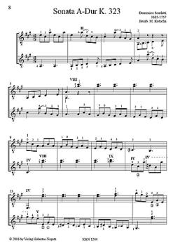 Preview: Scarlatti, Domenico: Sonata A-Dur, K.322 und K.323 für 2 Gitarren, Noten Beispiel k323
