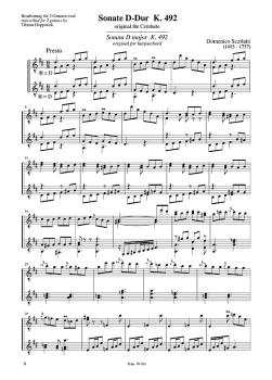 Preview: Scarlatti, Domenico: 2 Sonaten, K.175 und K.492 für 2 Gitarren, Noten Beispiel