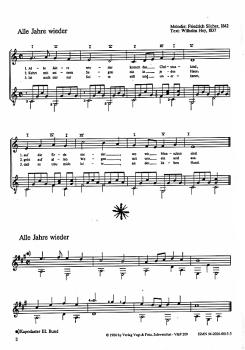 Schindler, Klaus: Alle Jahre Wieder, Weihnachtslieder für Gitarre solo, 1-2 Gitarren oder Gesang und Gitarre, Noten Beispiel