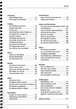 Preview: Schmidt, Stephan: Children`s Songs with easy chords for guitar, Songbook content