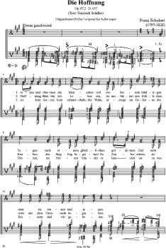 Preview: Schubert, Franz: 12 Lieder nach Texten von Schiller und Klopstock für Tenor und Gitarre - Lieder mit Gitarre Band 6, Noten Beispiel