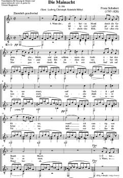 Preview: Schubert, Franz: 17 Lieder nach Texten verschiedener Dichter (1) für hohe (mittlere) Stimme und Gitarre, Lieder mit Gitarre Band 4, Noten Beispiel