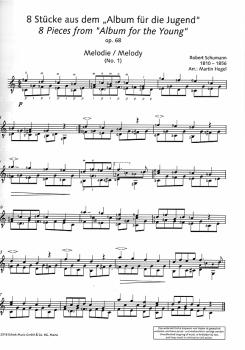 Preview: Schumann, Robert: Schumann for Guitar - 30 Transkriptionen für Gitarre solo, Noten  Beispiel