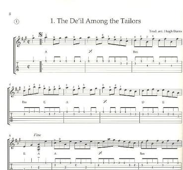 Preview: Scottish Folk Tunes for guitar, Noten und Tabulatur Beispiel