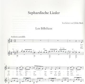 Preview: Sephardische Lieder für Gesang & Gitarre, Noten Besipiel