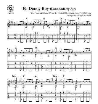 Preview: Steinbach, Patrick: Irish Guitar Tunes für Sologitarre oder Melodieinstrument in C und Gitarre, Noten und Tabulatur Beispiel