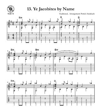 Preview: Steinbach, Patrick: Irish Guitar Tunes für Sologitarre oder Melodieinstrument in C und Gitarre, Noten und Tabulatur Beispiel