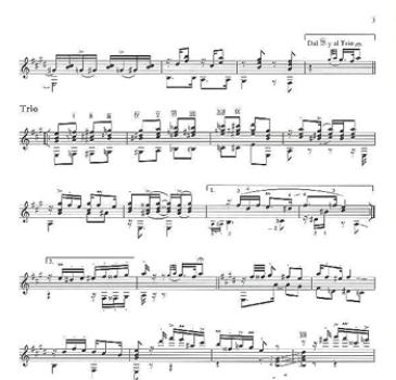 Preview: Tangos de la Guardia Vieja - Traditional Tangos für Gitarre solo, Noten Beispiel