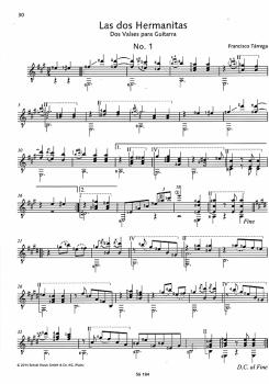 Preview: Tarrega, Francisco: Tarrega for guitar, Noten für Gitarre solo Beispiel