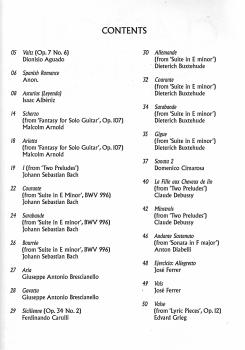 Preview: The Classical Guitar Collection, Eine Sammlung bekannter Stücke für Gitarre solo, Noten Inhalt