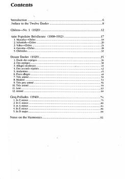 Preview: Villa-Lobos, Heitor: Collected Works für Gitarre solo, Noten Inhalt