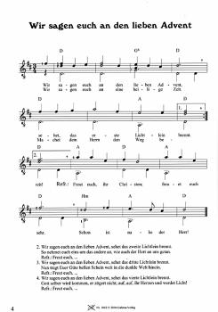 Preview: Wagenschein, Matthias: Advents- und Weihnachtslieder für Gitarre solo mit gegriffenen Bässen, Noten Beispiel