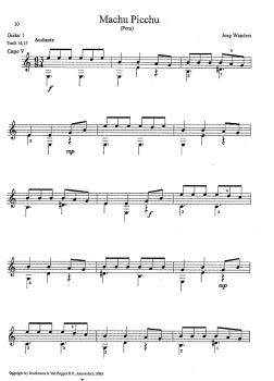 Preview: Wanders, Joep: Latin Duets Vol. 1, Südamerikanische Stücke für 1-2 Gitarren, Noten Beispiel Gitarre 1