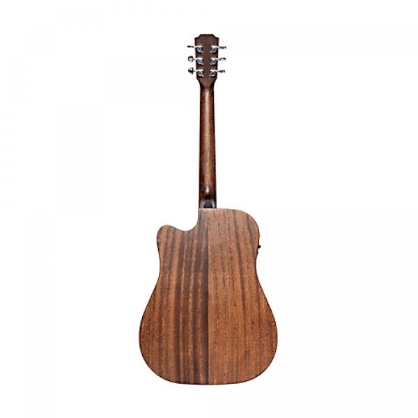Acoustic guitar with pickup, J.N. Dovern, steel string guitar in dreadnought shape, with solid mahogany top and cutaway, back