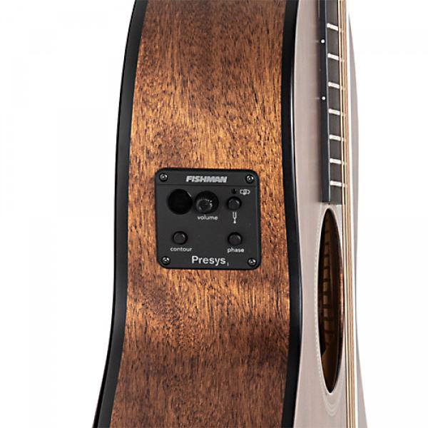 Akustikgitarre mit Tonabnehmer J.N. Dovern, Westerngitarre in Parlour-Form, mit massiver Mahagonidecke, 45mm Griffbrett, Zarge, Fishman Pickup