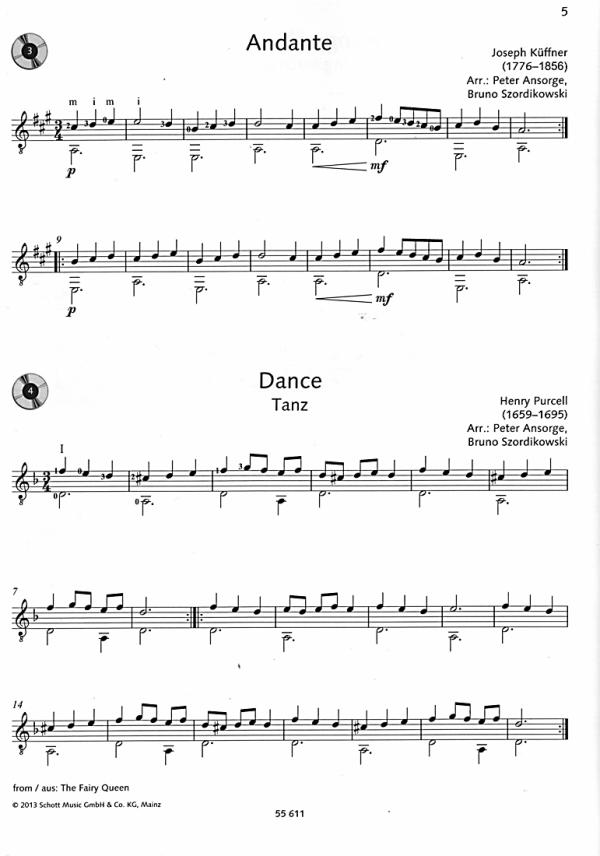 Ansorge, Peter, Szordikowski, Bruno, Hegel, Martin: Easy Concert Pieces Vol.1 for guitar solo sheet music sample