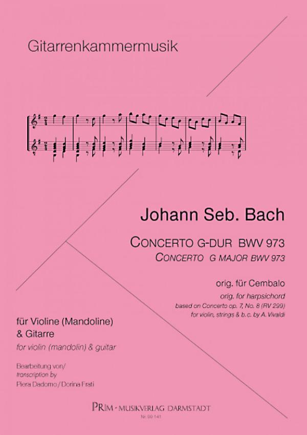 Bach, Johann Sebastian: Concierto G Major, BWV 973 after Vivaldi for Violin/ Mandolin and Guitar, sheet music