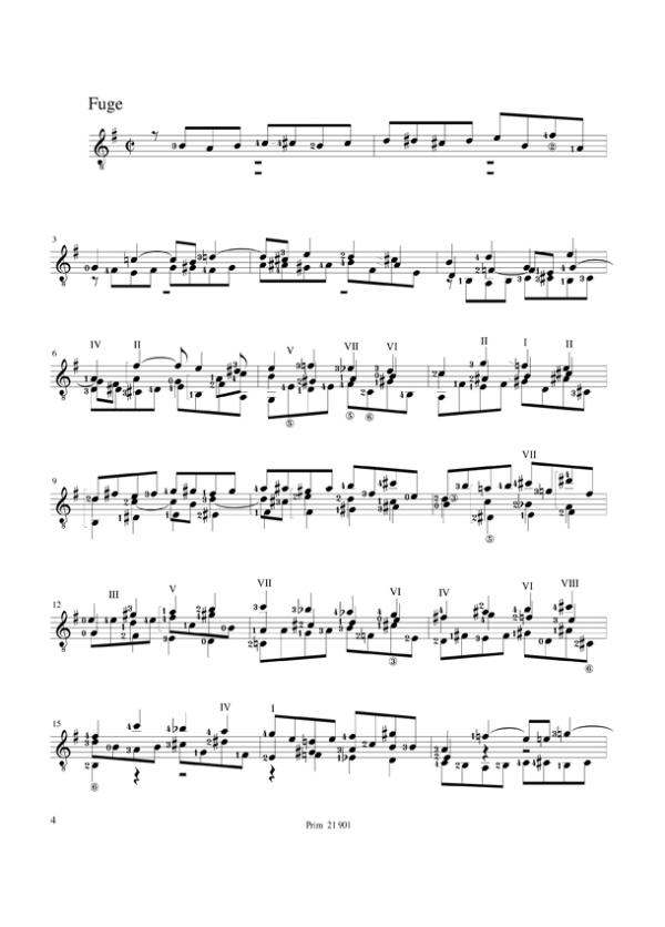 Bach, Johann Sebastian: Fantasie & chromatische Fuge BWV 919/ 906, Noten für Gitarre solo Beispiel