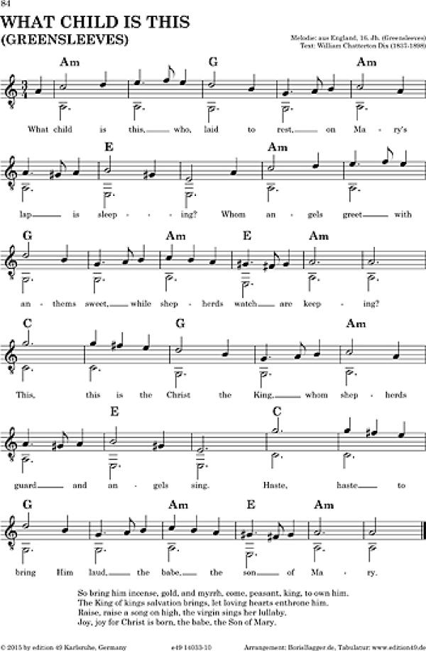 Bagger, Boris Björn: 80 International Christmas Songs for 1-3 guitars, sheet music example 2
