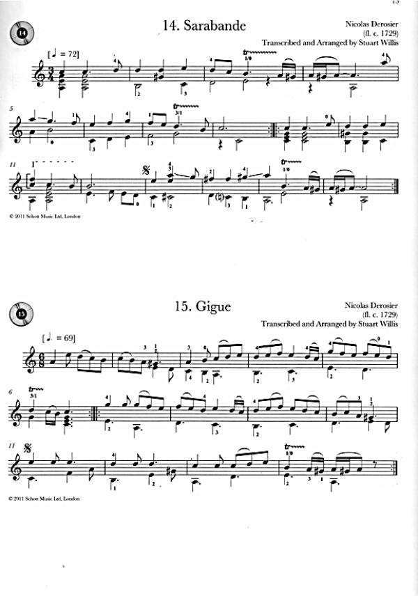Baroque Guitar Anthology Vol. 1, Barock Sammlung für Gitarre solo, Noten Beispiel