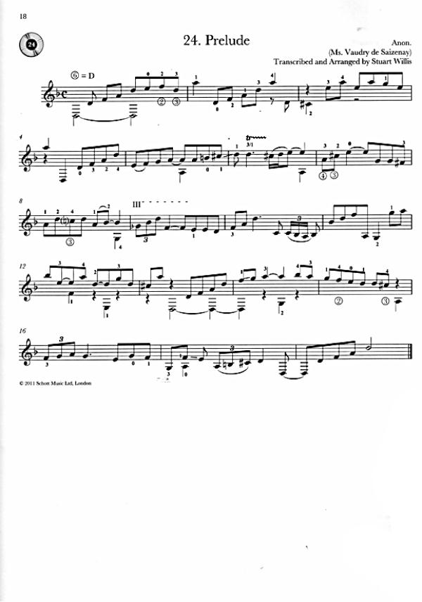 Baroque Guitar Anthology Vol. 1, Barock Sammlung für Gitarre solo, Noten Beispiel