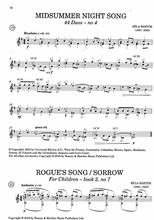 Bartok for Guitar, sheet music fo guitar solo and duet sample