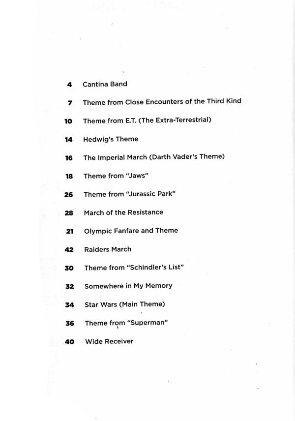 Best of John Williams for Guitar solo, Songbook, Movie Themes, sheet music content