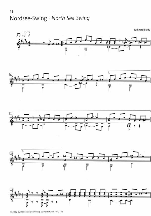 Blady, Burkhard: String Sounds at the Seaside, Guitar solo sheet music sample