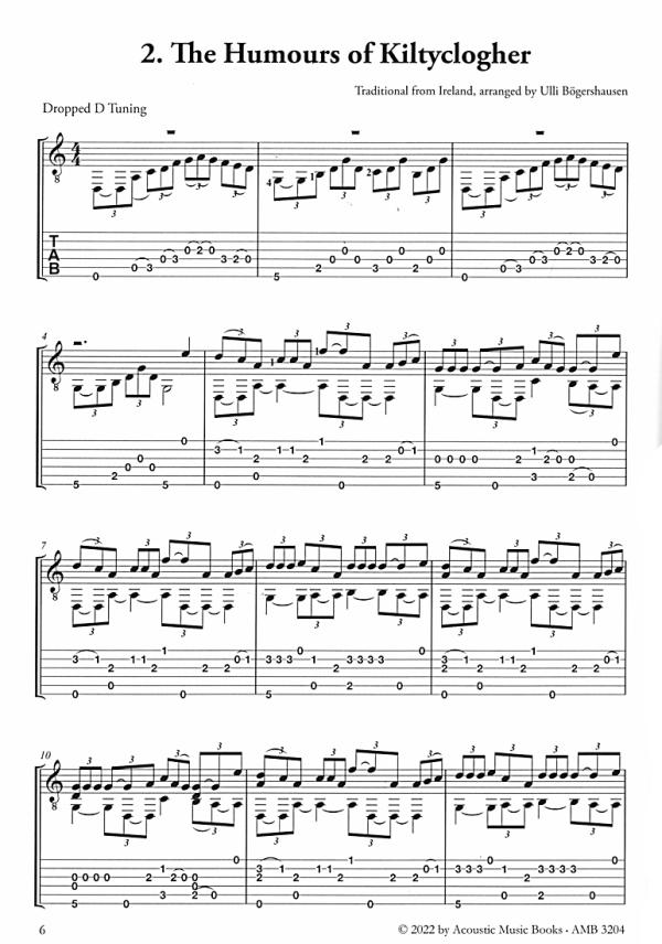 Bögershausen, Ulli: Folk Jewels for Fingerstyle Guitar, Gitarre solo Noten und Tabulatur Beispiel