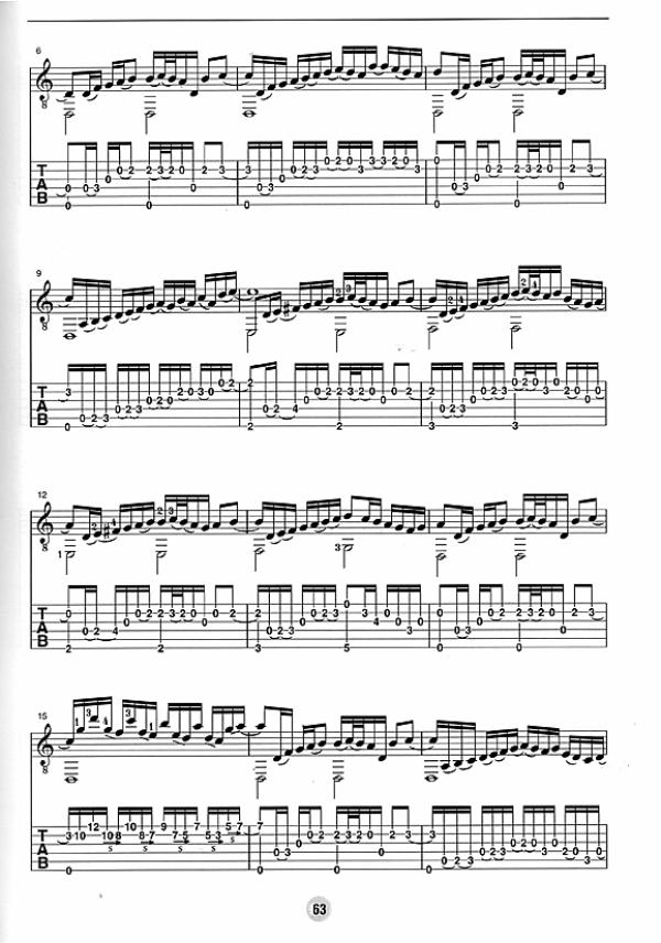 Bögershausen, Ulli: Mein DADGAD Sound, Introduction to Open Tuning, guitar solo, sheet music sample