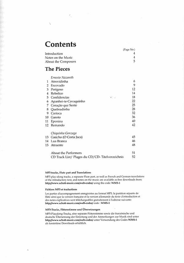 Brazilian Folk Tunes for Flute & Guitar, Brasilanische Musik für Flöte und Gitarre, NotenBrazilian Folk Tunes for Flute & Guitar, sheet music content