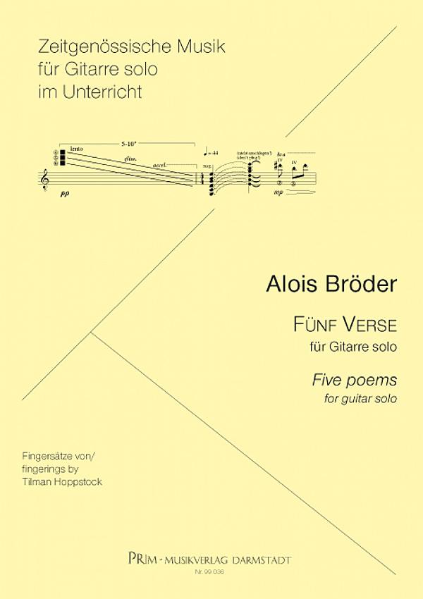 Bröder, Alois: 5 Verse für Gitarre solo, Noten