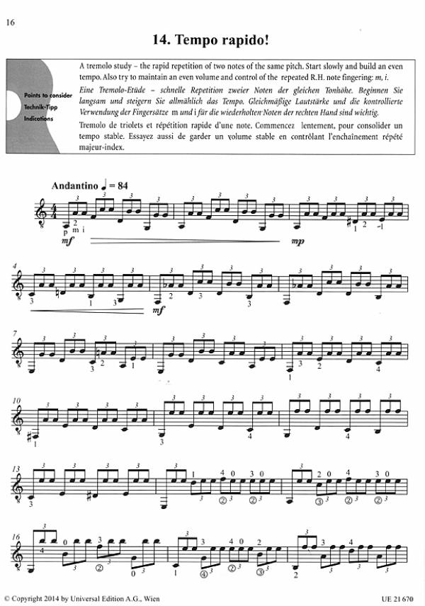 Coles, Paul: 26 Melodic Studies, easy to intermediate studies for guitar solo, sheet music  sample