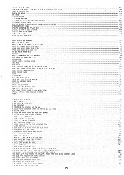 Das Ding Vol. 1 - Songbook, content