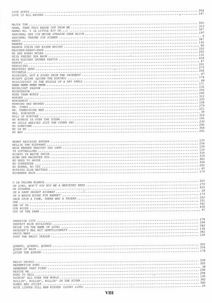 Das Ding Vol. 1 - Songbook, content