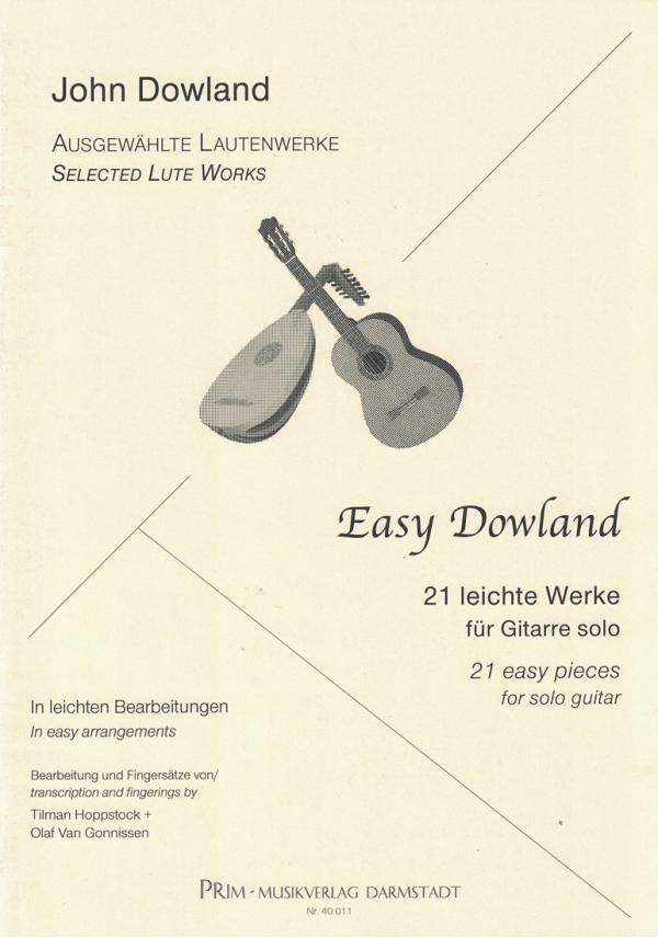 Dowland, John: Easy Dowland, 21 leichte Lautenwerke für Gitarre solo, Noten