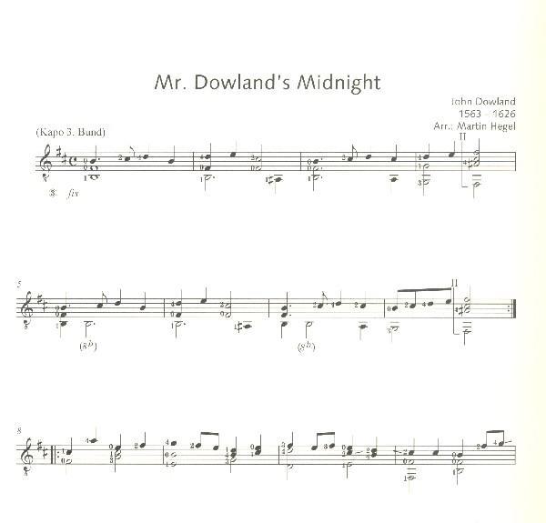 Dowland, John: Dowland for Guitar, Noten Beispiel