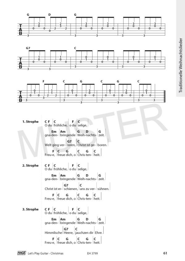 Let`s Play Guitar Christmas by Alexander Espinosa, Songbook for guitar sample