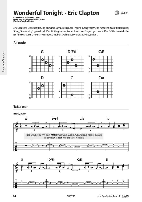 Let`s Play Guitar Songbook 2, Alexander Espinosa, Liederbuch, Picking Besipiel