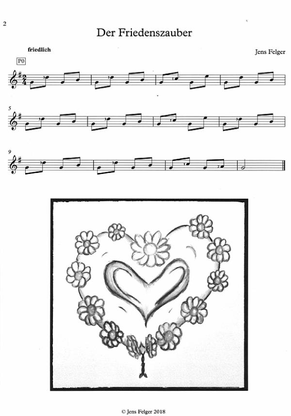 Felger, Jens: Zaubersprüche - Spells, 16 short easy pieces for solo guitar, sheet music sample