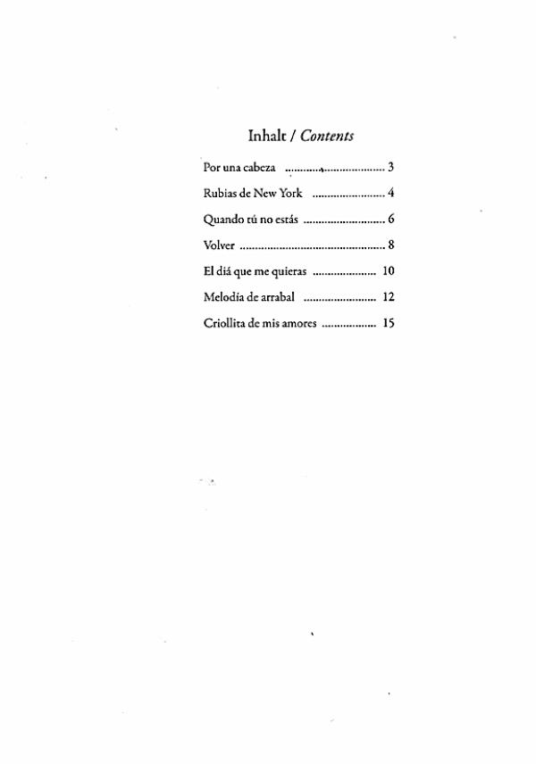 Gardel, Carlos for guitar solo, sheet music content