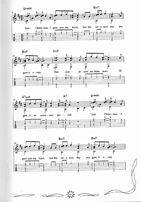 Harms, Wieland: Christmas Guitar, Weihnachtslieder für Gitarre, Noten und Tabulatur Beispiel